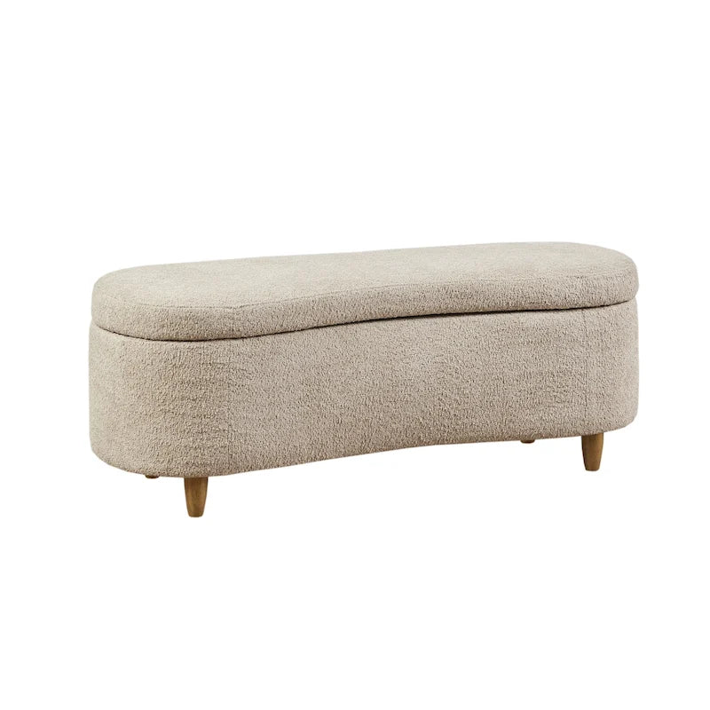 Ławka ze schowkiem i otwieranym wiekiem INK+IVY Bailey, taupe, boucle