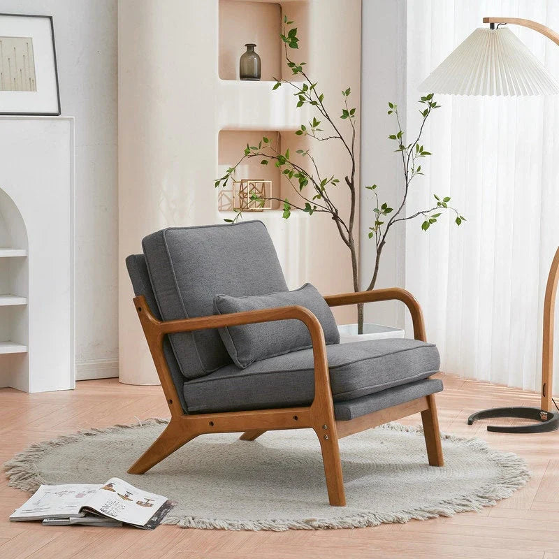 Tapicerowany fotel w stylu Mid-Century Modern