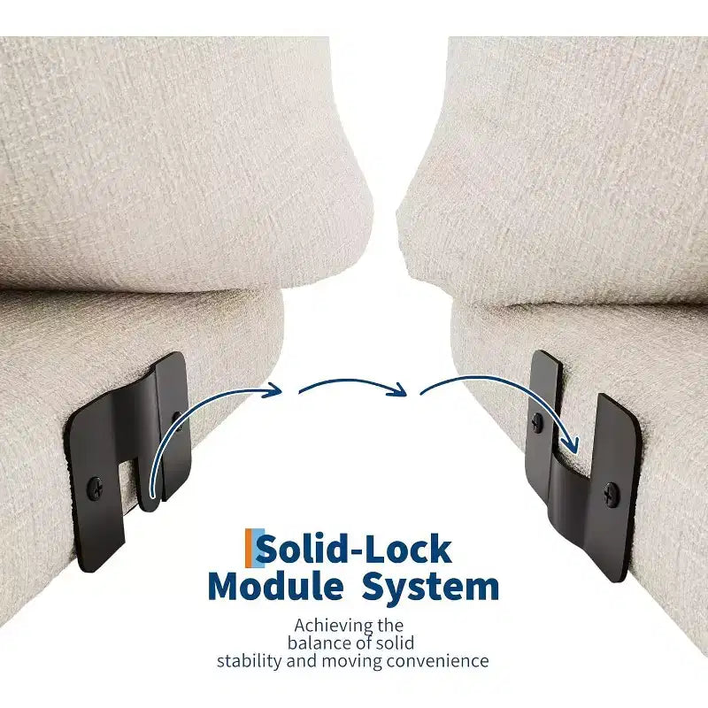 Modułowa dwuosobowa sofa z tkaniny szenilowej, sofa typu "cloud" z pianką o wysokiej sprężystości, sofa bezstelażowa do małych wnętrz