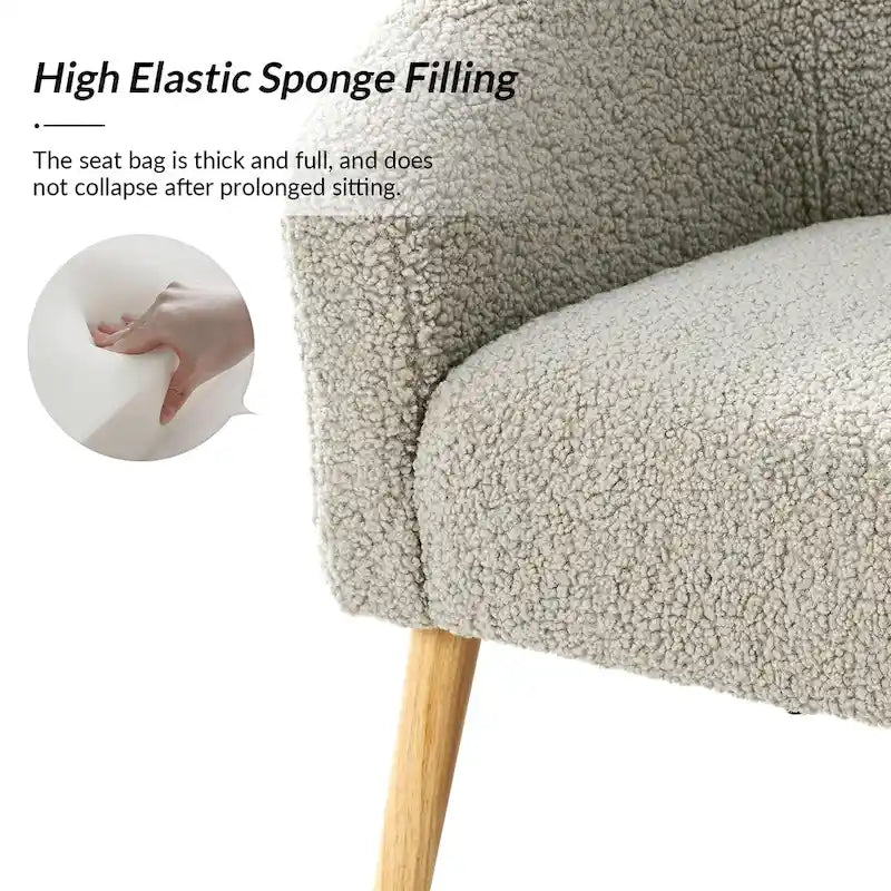 Zestaw 2 foteli Sheila Modern 30 W Boucle z nogami z litego drewna od HULALA HOME