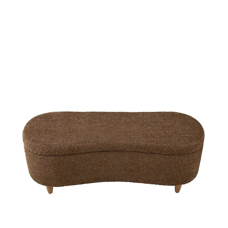 Ławka ze schowkiem i otwieranym wiekiem INK+IVY Bailey, taupe, boucle