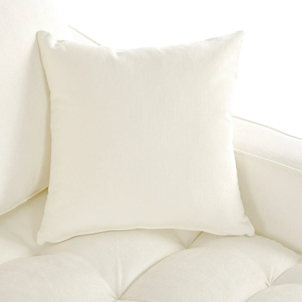 Sofa rozkładana typu chaise longue z chenille, tapicerowana sofa z pikowanym oparciem i 2 zdejmowanymi poduszkami do salonu