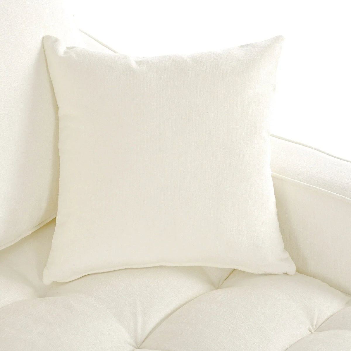 Sofa rozkładana typu chaise longue z chenille, tapicerowana sofa z pikowanym oparciem i 2 zdejmowanymi poduszkami do salonu