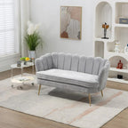 Mała dwuosobowa sofa do pokoju ze złotymi metalowymi nogami - 2 miejsca