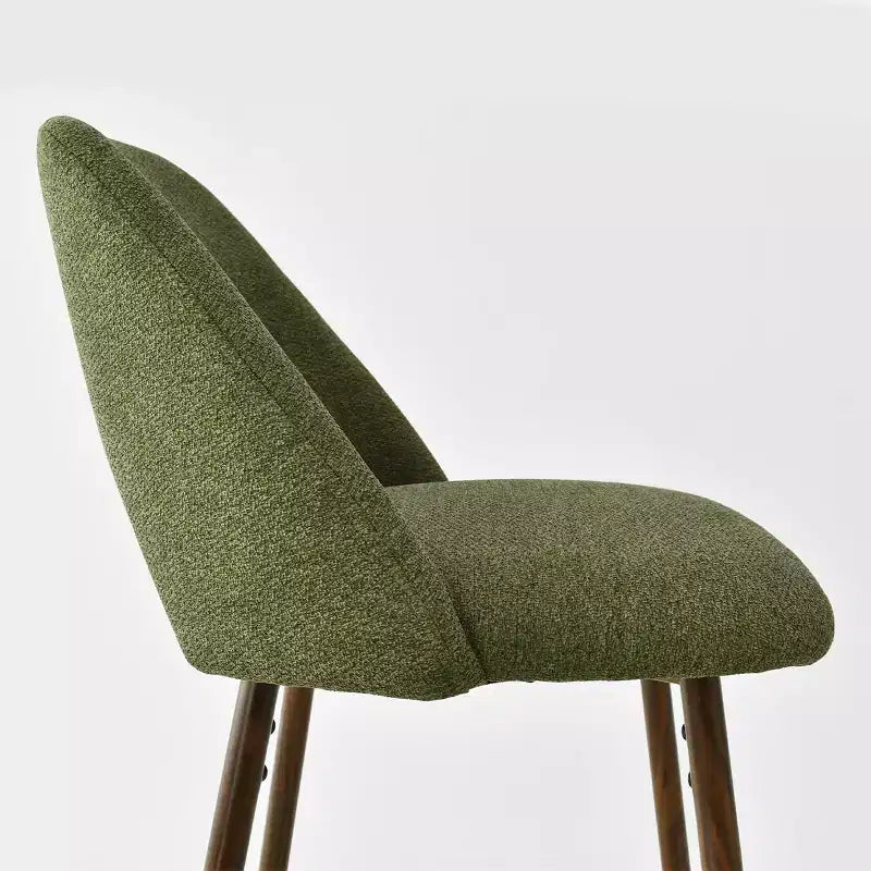 Zestaw 3 nowoczesnych hokerów barowych w stylu Mid-Century o wysokości blatu, 26 tapicerowanych krzeseł do wyspy kuchennej z metalowymi nogami i wykończeniem w kolorze orzecha włoskiego - Panipeachy
