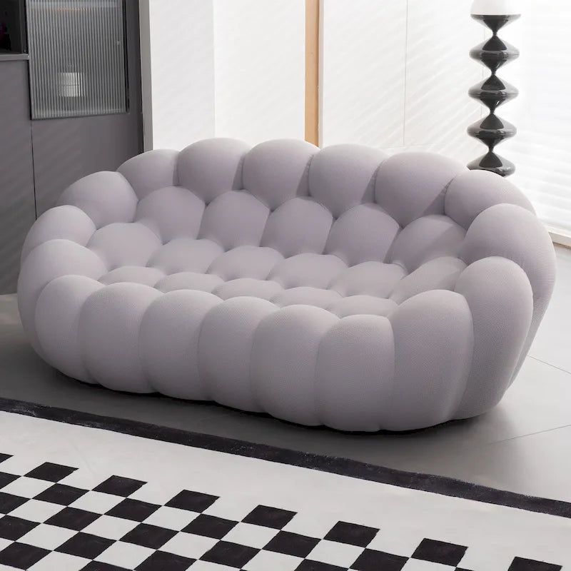Dwuosobowa sofa typu bubble, zakrzywiona, o strukturze plastra miodu, z tkaniny 3D, do salonu, pokoju dziennego, mieszkania