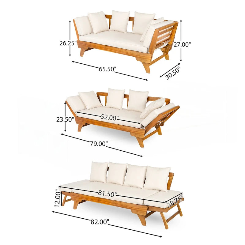 Sofa wypoczynkowa typu daybed na taras zewnętrzny
