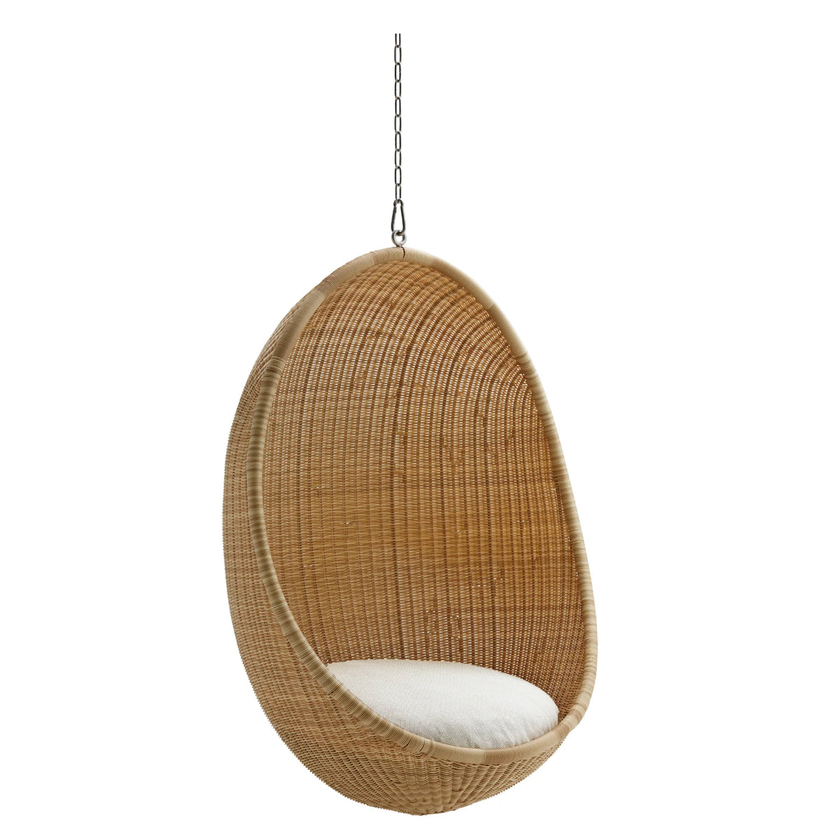 Wybrzeżowy rattanowy fotel zewnętrzny do zawieszenia z okrągłym siedziskiem – taras