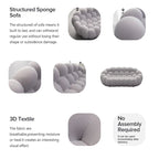 Dwuosobowa sofa typu bubble, zakrzywiona, o strukturze plastra miodu, z tkaniny 3D, do salonu, pokoju dziennego, mieszkania
