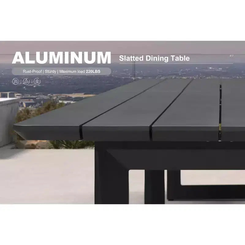 PURPLE LEAF Zestaw jadalniany na zewnątrz Zestaw luksusowych mebli tarasowych z aluminium Stół i krzesła z grubymi, zdejmowanymi poduszkami