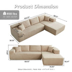 Nowoczesna tapicerowana sofa typu chaise longue z poduszkami do salonu