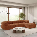 Sofa modułowa w kształcie litery L Christopher Knight Home Keri 122 w stylu nowoczesnym, z pianki o wysokiej gęstości, z niskim oparciem