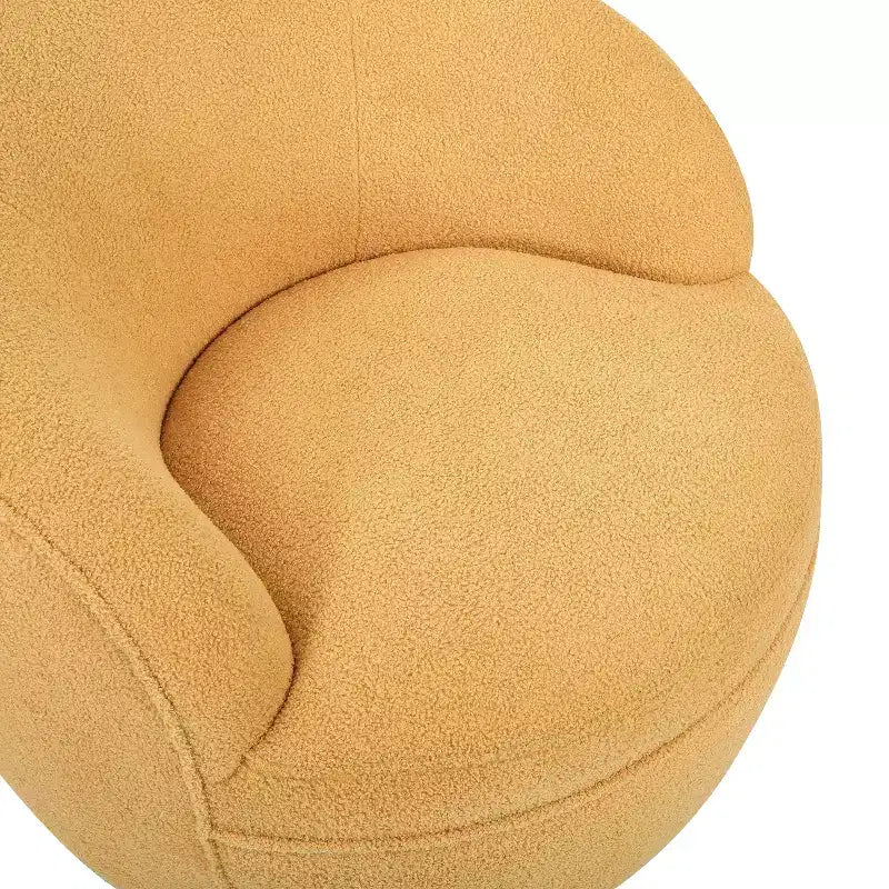 Fotel typu barrel Roundhill Furniture Galleria 360° z imitacją baranika
