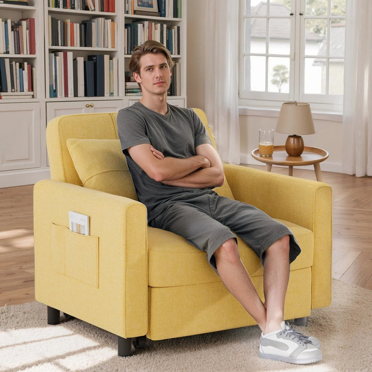 Wielofunkcyjna sofa 3 w 1 z funkcją spania, rozkładany fotel, składane łóżko do salonu