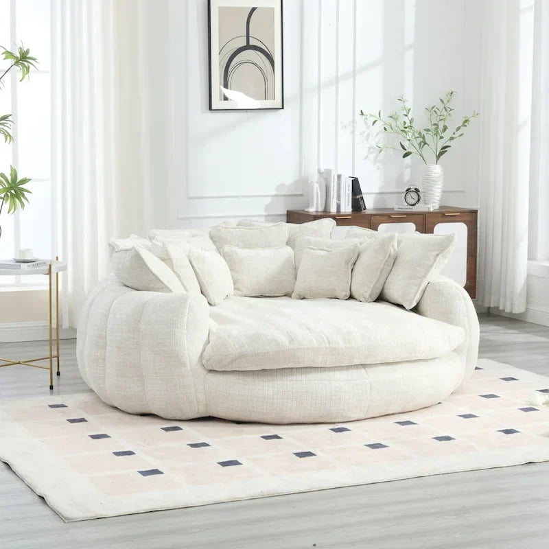 Wygodna dwuosobowa sofa z funkcją spania typu Loaf, duża sofa z funkcją spania i podłokietnikami