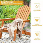 Costway 4 szt. Składane drewniane fotele Adirondack Eucalyptus Leżaki ogrodowe Naturalne
