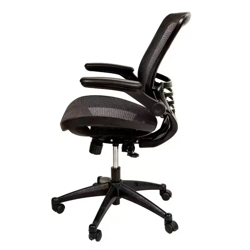 Obrotowe krzesło biurowe gabinetowe Flash Furniture z przezroczystej siatki, z zagłówkiem do połowy pleców i podnoszonymi podłokietnikami