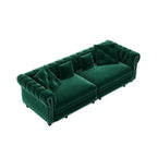 Rozkładana sofa 3 w 1 Whisen Velvet typu king-size z ruchomym podnóżkiem i pikowanym wzorem