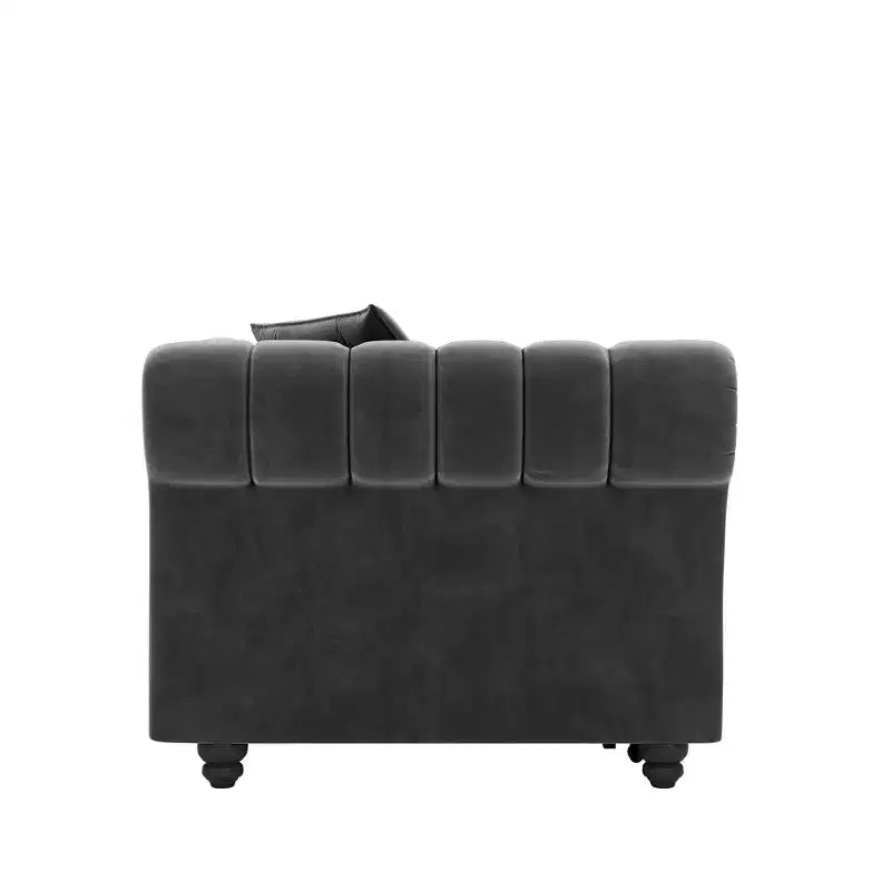 Rozkładana sofa 3 w 1 Whisen Velvet typu king-size z ruchomym podnóżkiem i pikowanym wzorem