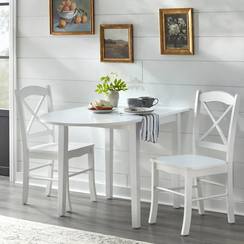 3-częściowy zestaw jadalniany z rozkładanym stołem w stylu wiejskiego domku Simple Living