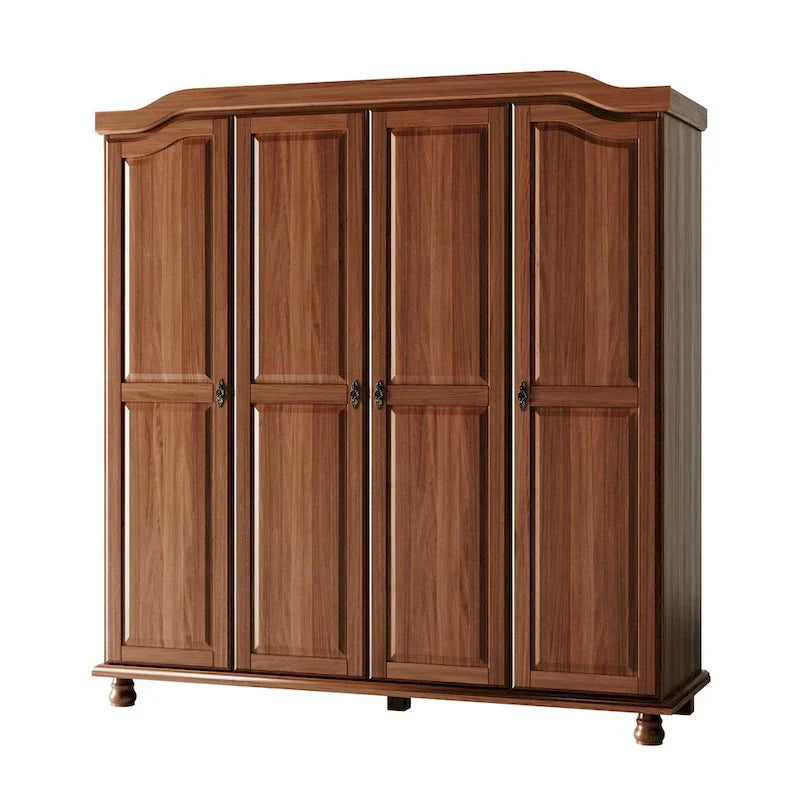 Palace Imports Szafa 4-drzwiowa Kyle w 100% z litego drewna, z drzwiami drewnianymi lub lustrzanymi