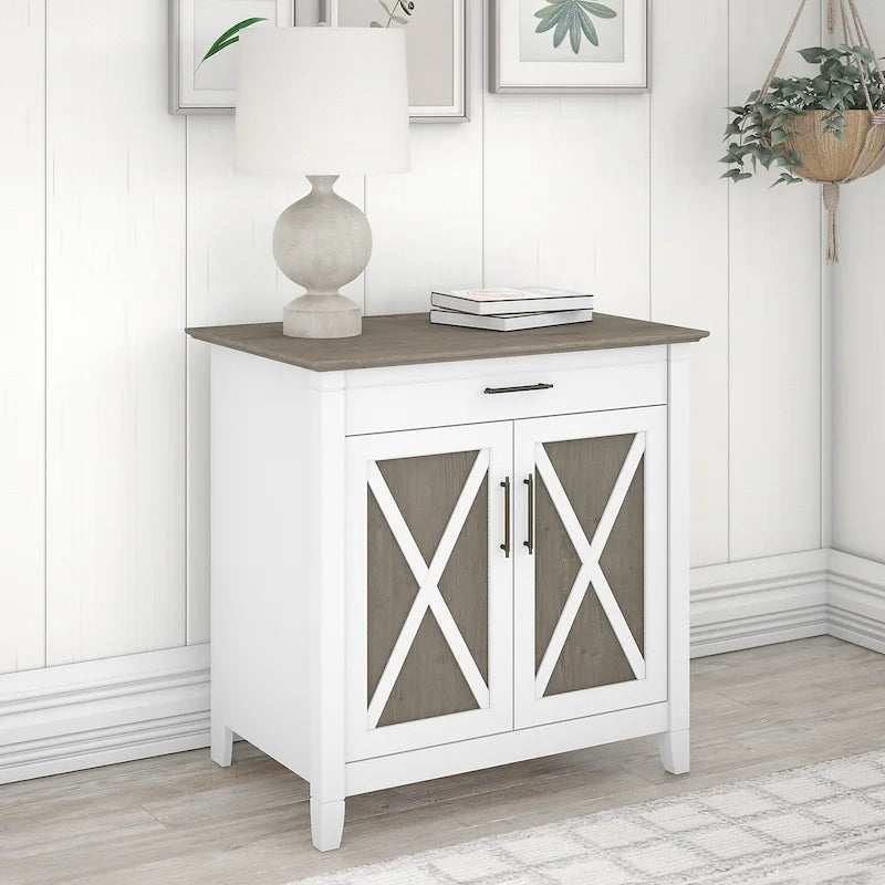 Sekretarzyk Key West z szafką do przechowywania marki Bush Furniture