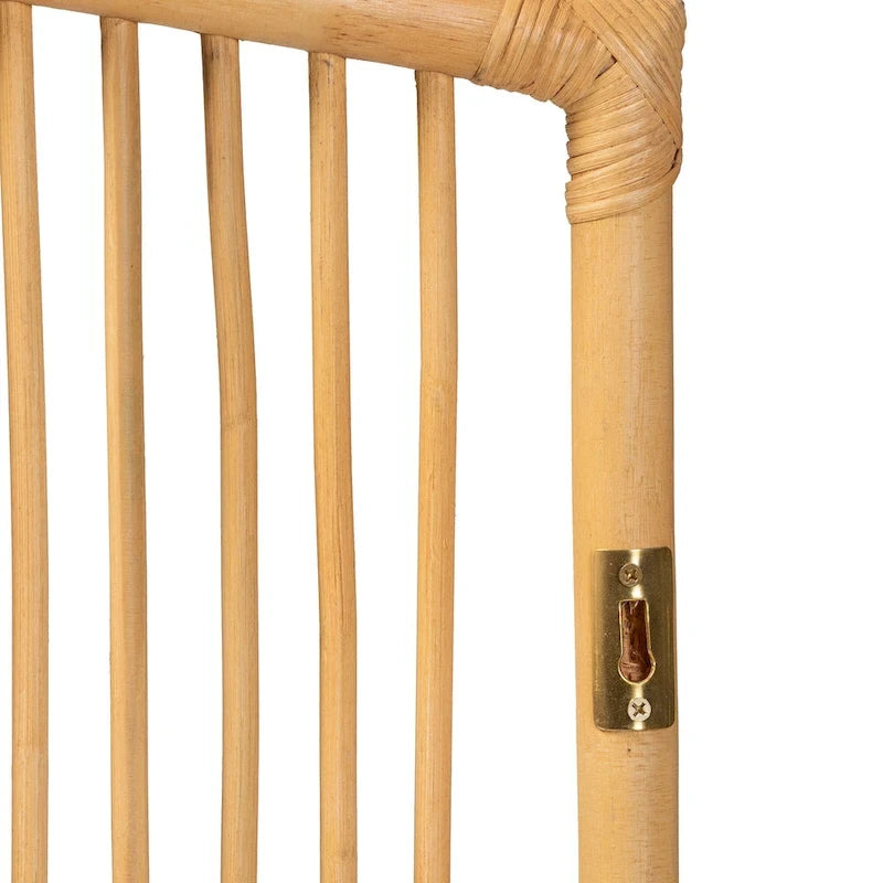 Malvina Nowoczesne Boho Nasuwane na Ścianę Łóżko z Rattanem – Queen Size