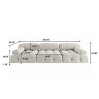Modułowa sofa 3-osobowa z aksamitu z możliwością zmiany układu