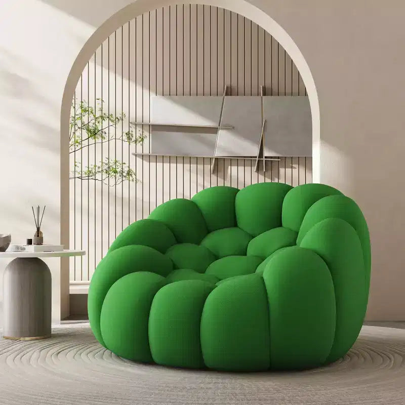 47-calowa sofa podłogowa Bubble o zaokrąglonym kształcie, fotel typu pufa 3D do salonu, zielona