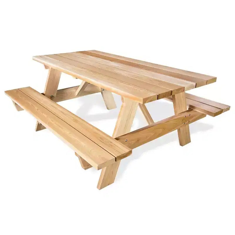 Stół piknikowy All Things Cedar 6-Ft do użytku zewnętrznego, ręcznie wykonany drewniany zestaw ławek tarasowych na kemping, imprezy w ogrodzie lub oglądanie meczów, rustykalny cedr