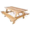 Stół piknikowy All Things Cedar 6-Ft do użytku zewnętrznego, ręcznie wykonany drewniany zestaw ławek tarasowych na kemping, imprezy w ogrodzie lub oglądanie meczów, rustykalny cedr