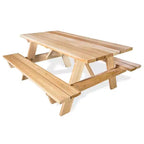 Stół piknikowy All Things Cedar 6-Ft do użytku zewnętrznego, ręcznie wykonany drewniany zestaw ławek tarasowych na kemping, imprezy w ogrodzie lub oglądanie meczów, rustykalny cedr