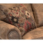 Rozkładana sofa Rancho Rustic Brown w obiciu z tkaniny typu skóra jelenia – 37 x 86 x 40