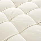 Sofa rozkładana typu chaise longue z chenille, tapicerowana sofa z pikowanym oparciem i 2 zdejmowanymi poduszkami do salonu