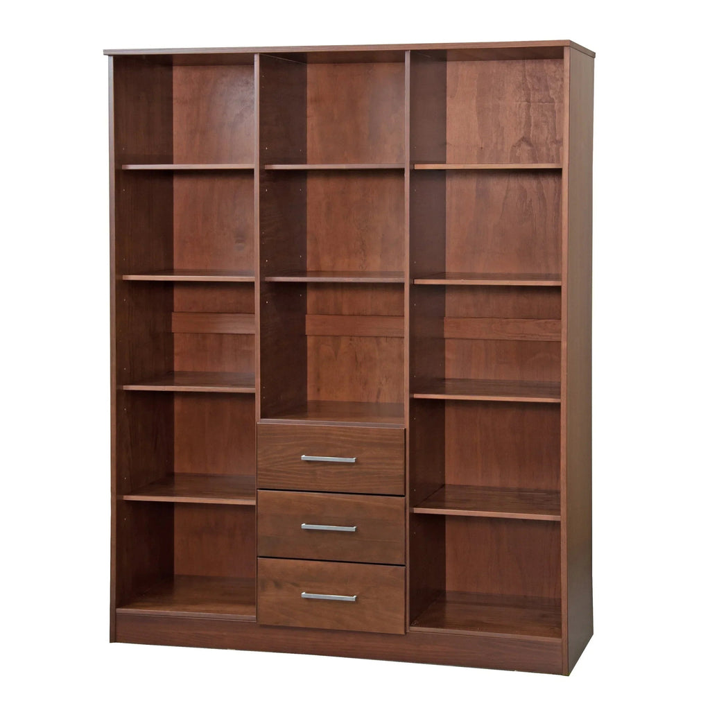 Palace Imports 100% szafa trzydrzwiowa Cosmo z litego drewna, z drzwiami z litego drewna lub lustrzanymi