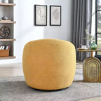 Fotel typu barrel Roundhill Furniture Galleria 360° z imitacją baranika