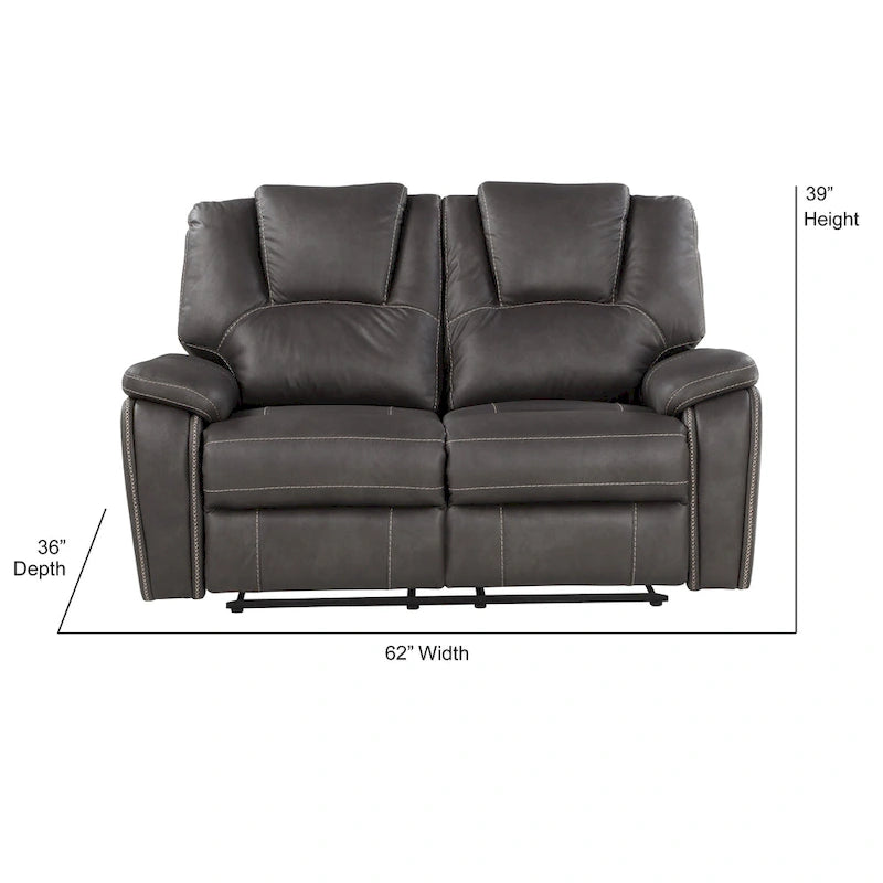 Dwuosobowa sofa rozkładana ręcznie Steve Silver Kameryn ze skóry ekologicznej
