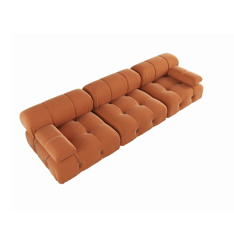 Modułowa sofa 3-osobowa z aksamitu z możliwością zmiany układu