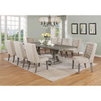 9-częściowy rustykalny rozkładany zestaw jadalniany w kolorze szarym Best Quality Furniture