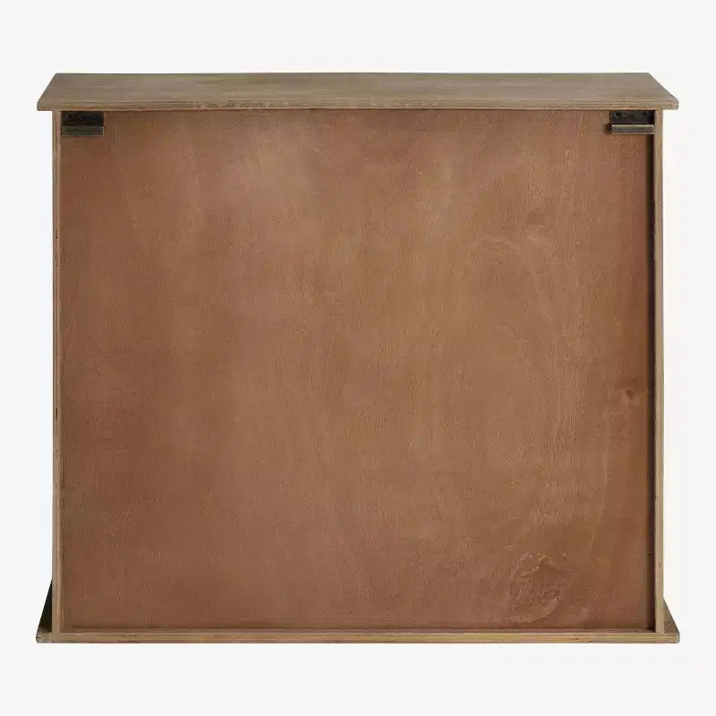 30 x 28 Drewniana ozdobna szafka ścienna Barnhardt z 2 przesuwanymi drzwiami szklanymi Rustykalny brąz - Kate & Laurel All Things Decor: Metalowa rama