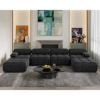 138 Modułowa sofa narożna z funkcją spania, minimalistyczna sofa w kształcie litery U wykonana z weluru