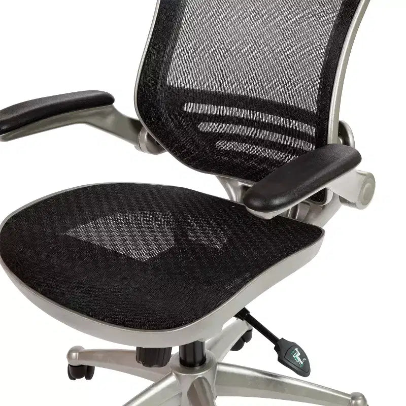 Obrotowe krzesło biurowe gabinetowe Flash Furniture z przezroczystej siatki, z zagłówkiem do połowy pleców i podnoszonymi podłokietnikami
