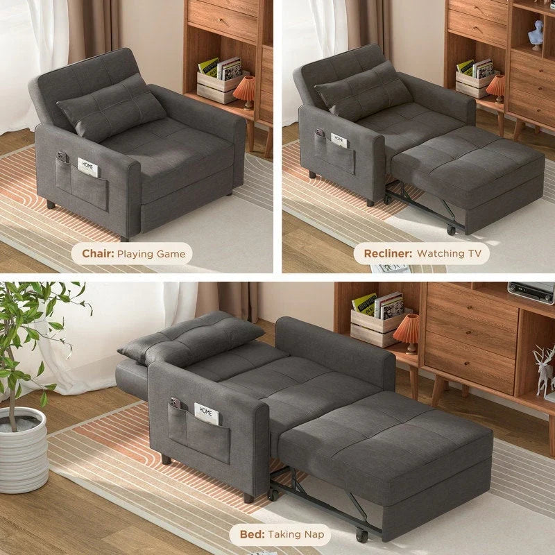 Wielofunkcyjna sofa 3 w 1 z funkcją spania, rozkładany fotel, składane łóżko do salonu