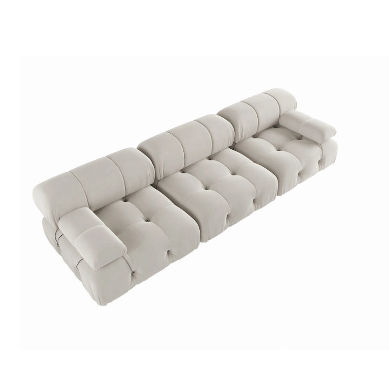Modułowa sofa 3-osobowa z aksamitu z możliwością zmiany układu