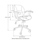 Glitzhome Skórzane Krzesło Biurowe Regulowane Obrotowe z Podłokietnikami Ergonomiczny Design