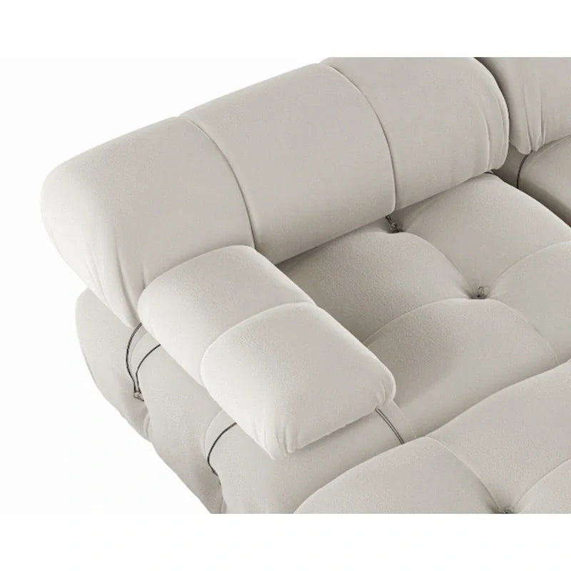 138 Modułowa sofa narożna z funkcją spania, minimalistyczna sofa w kształcie litery U wykonana z weluru