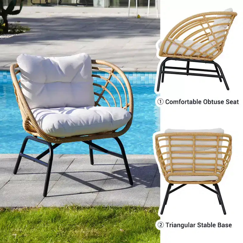 GRANDPATIO 5-częściowy zestaw mebli ogrodowych z technorattanu z dwuosobową sofą