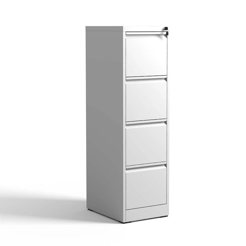 Wysoka metalowa szafka na dokumenty z 4 szufladami i zamkiem