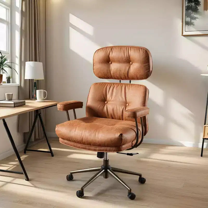 HOMLUX Wysokie krzesło biurowe z funkcją odchylania, ergonomiczne krzesło biurkowe z wygodnym podparciem lędźwi i karku