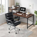 Glitzhome Skórzane Krzesło Biurowe Regulowane Obrotowe z Podłokietnikami Ergonomiczny Design